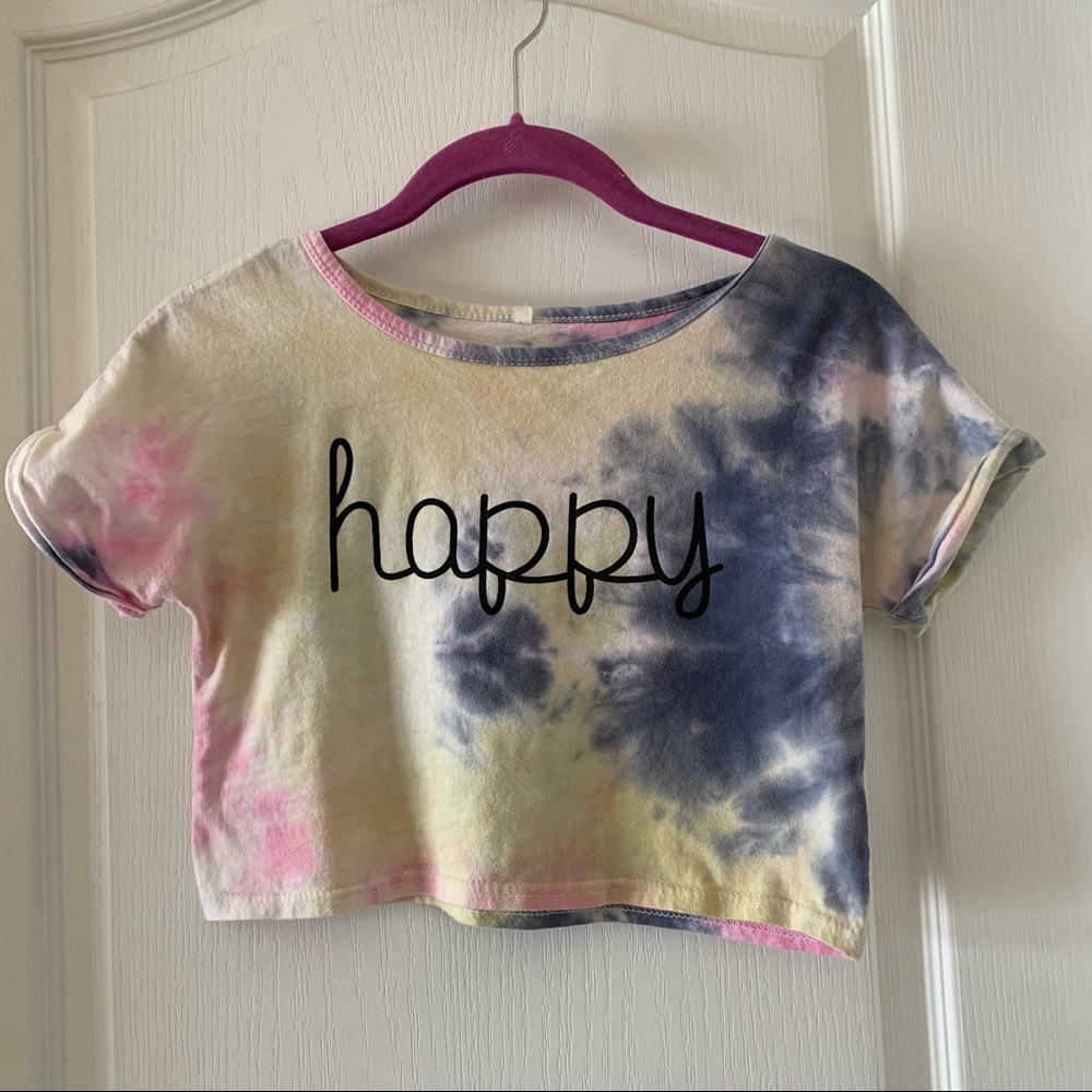 Cropped tie dye tee